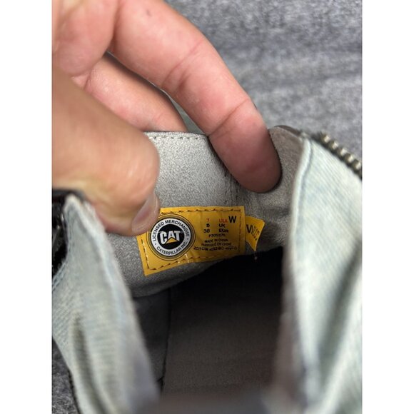 Caterpillar CAT Boots Womens Size 7 Black Leather Ankle Zip Casual Vintage Style - Picture 5 of 7